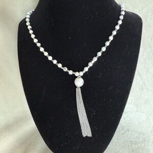 Vera Bradley Elegant silver and White Beaded Necklace